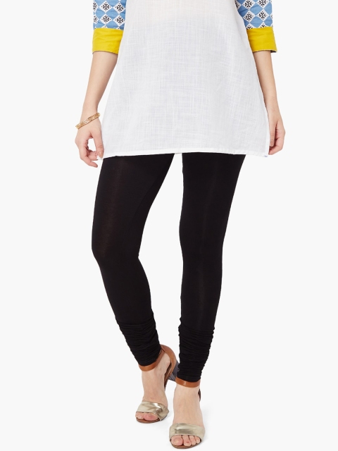 

Melange by Lifestyle Women Black Solid Churidar