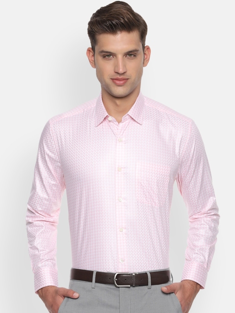 

Luxure by Louis Philippe Men Pink Regular Fit Self Design Casual Shirt