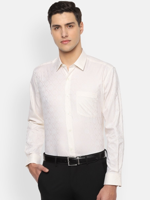 

Luxure by Louis Philippe Men Cream-Coloured Regular Fit Self Design Formal Shirt