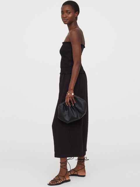 

H&M Women Black Smocked Tube Top