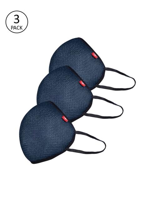

SWISS MILITARY Unisex Navy Blue 3 Pcs 4-Ply Healthguard X95 Reusable Masks