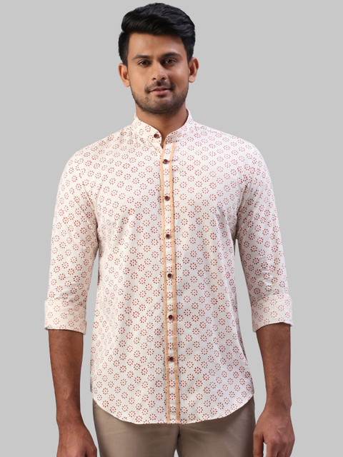 

Raymond Men White Regular Fit Printed Casual Shirt