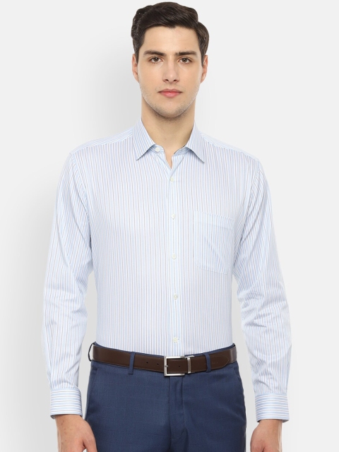 

Luxure by Louis Philippe Men Blue & White Striped Regular Fit Formal Shirt