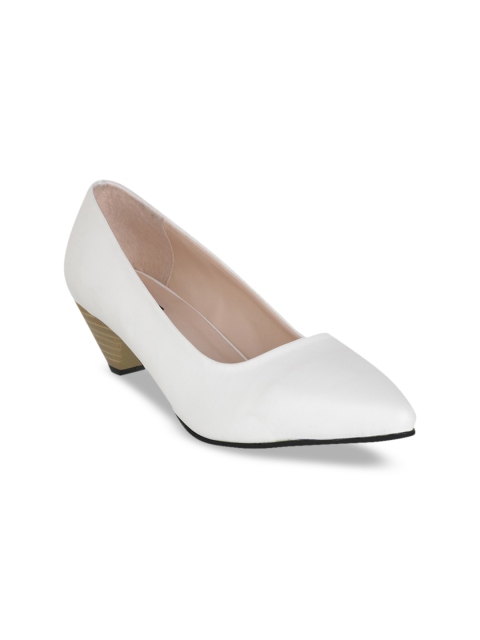 

Sherrif Shoes Women White Solid Kitten Heels