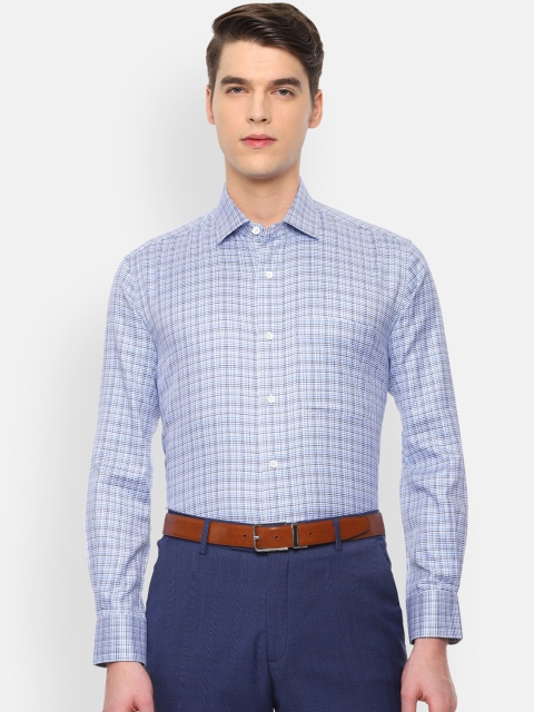 

Luxure by Louis Philippe Men Blue Regular Fit Checked Formal Shirt