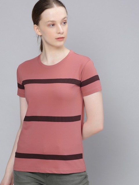 

DILLINGER Women Pink Printed Round Neck T-shirt