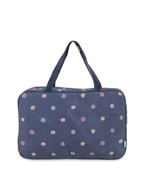 

Chumbak Unisex Navy Blue & Pink Polka Owls Printed Travel Pouch