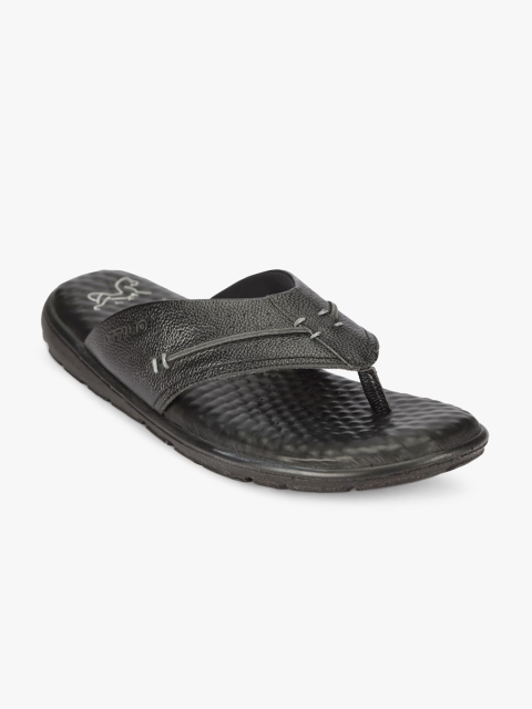 

ATTILIO by Ruosh Men Black Leather Comfort Sandals
