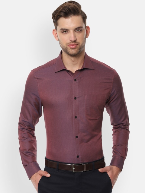 

Louis Philippe Men Maroon Regular Fit Self Design Party Shirt