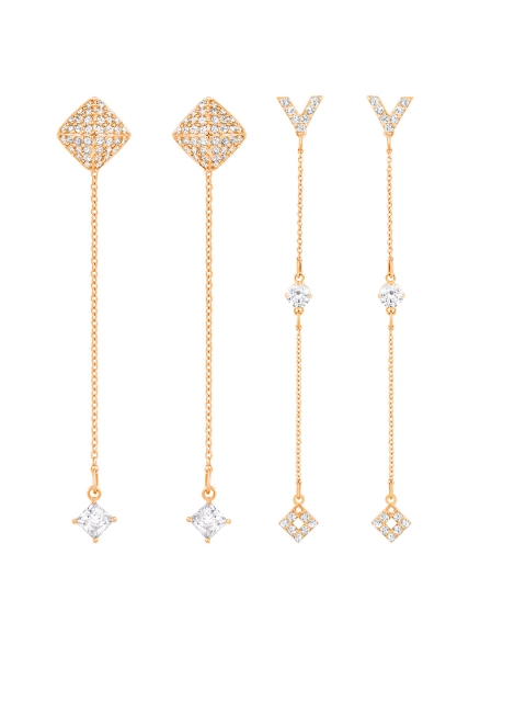 

SWAROVSKI White & Gold Set of 2 Grapefruit Contemporary Drop Earrings