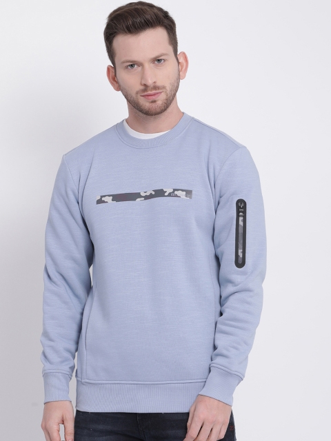 

t-base Men Blue Solid Sweatshirt