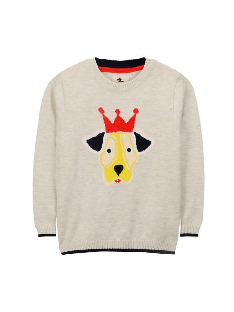 

Cherry Crumble Unisex Kids Grey Printed Pullover Sweater