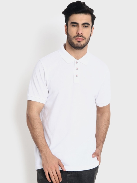 

SWISS MILITARY Men White Solid Polo Collar T-shirt