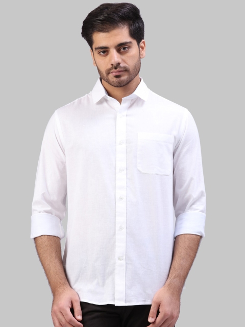 Raymond Men White Regular Fit Solid Formal Shirt
