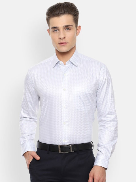 

Luxure by Louis Philippe Men Grey Regular Fit Self Design Party Shirt