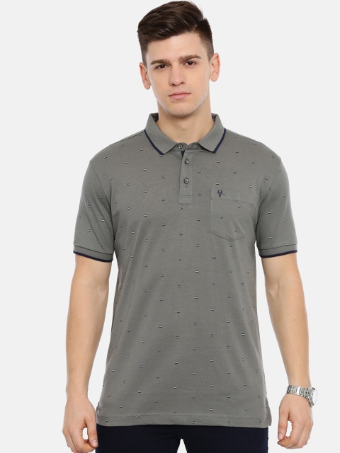 

Classic Polo Men Grey Printed Polo Collar T-shirt