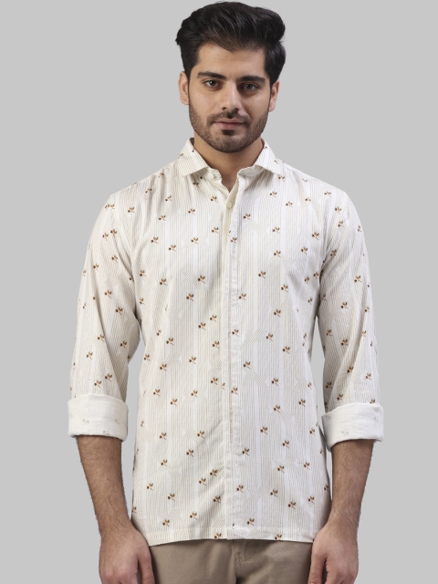 

Raymond Men Off-White & Beige Regular Fit Printed Casual Shirt