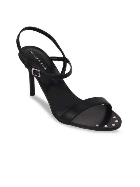 

CHARLES & KEITH Women Black Solid Sandals