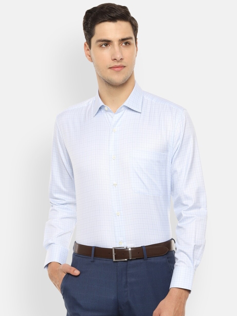 

Luxure by Louis Philippe Men Blue Regular Fit Checked Formal Shirt