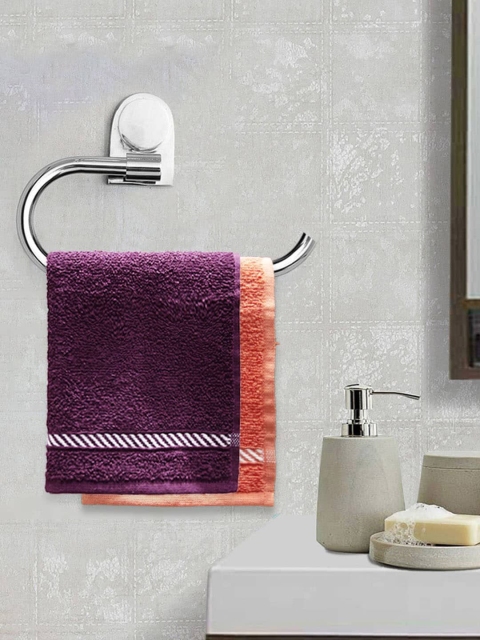 

Trident Unisex Set Of 6 Solid 380 GSM Comfort Living Face Towels, Purple