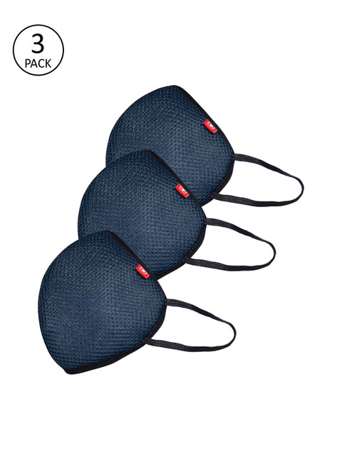 

SWISS MILITARY Unisex Navy Blue 3 Pcs 4-Ply Healthguard X95 Reusable Masks