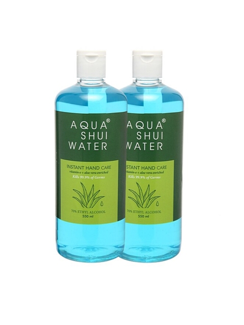 

Aqua Shui Water Pack of 2 Vit E & Aloe Vera Enriched Hand Sanitizers, White
