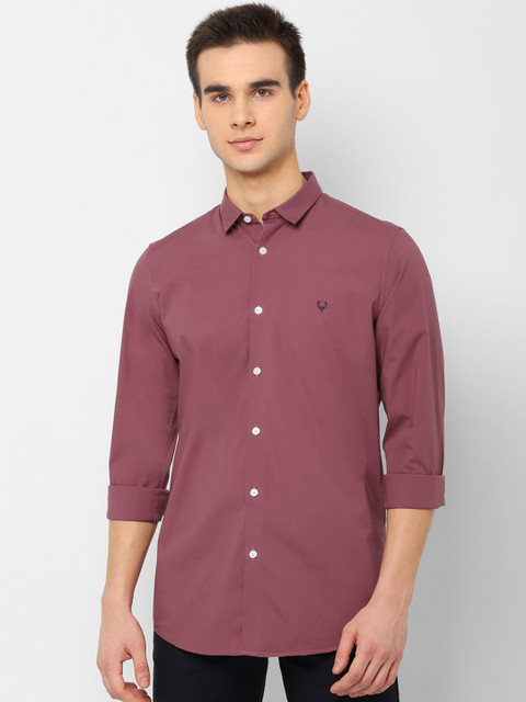 

Allen Solly Men Pink Slim Fit Solid Casual Shirt