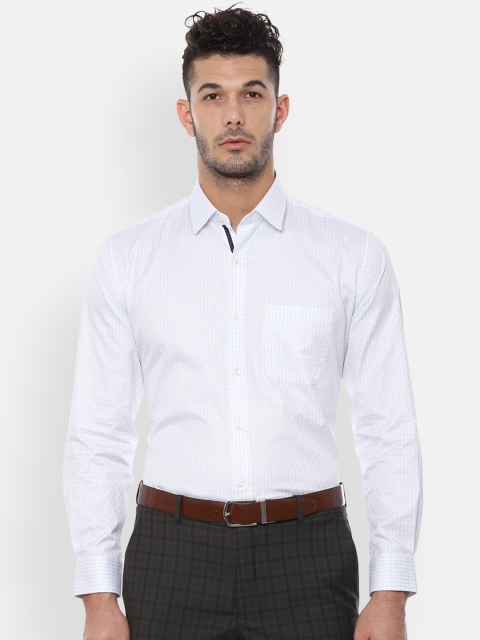 

Luxure by Louis Philippe Men White Checked Formal Shirt