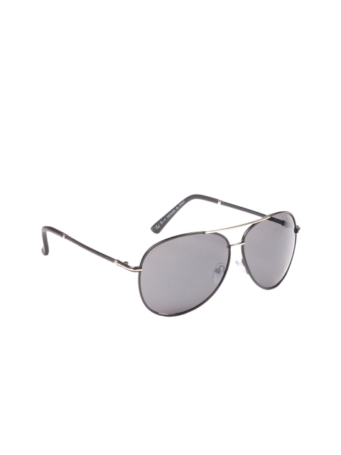 

Ted Smith Unisex Aviator Sunglasses TS-S6005_M.BLK/GLD, Grey