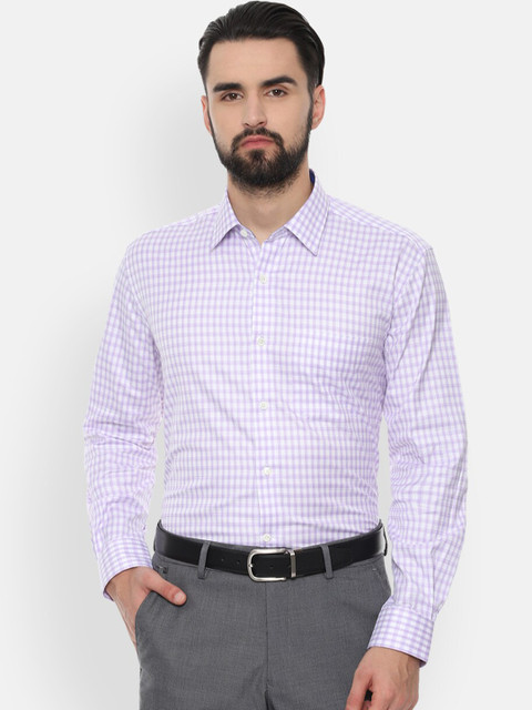 

Luxure by Louis Philippe Men Lavender Slim Fit Checked Formal Shirt