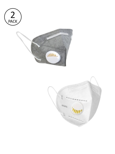 

OOMPH Adults Pack of 2 Anti-Pollution 5-Layer Reusable Valved KN95 Masks, White