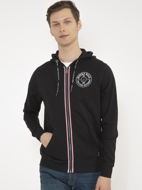 

Beverly Hills Polo Club Men Black Solid Hooded Sweatshirt