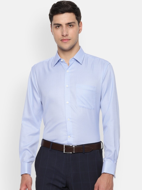 

Luxure by Louis Philippe Men Blue Slim Fit Self Design Formal Shirt
