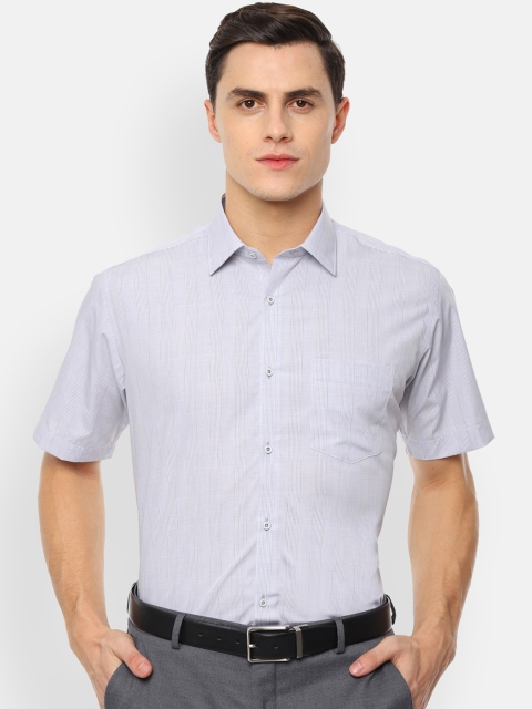 

Van Heusen Men Grey Regular Fit Checked Formal Shirt