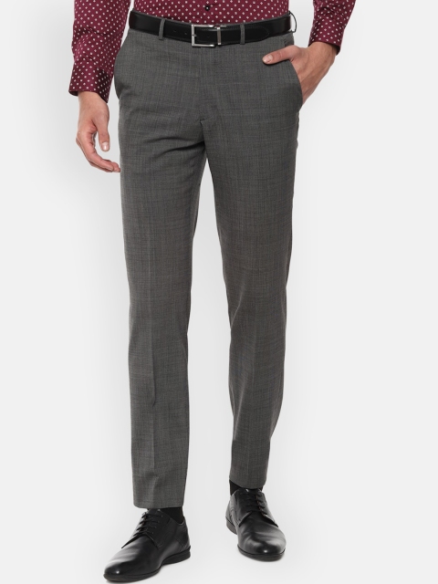 

Luxure by Louis Philippe Men Grey Regular Fit Solid Formal Trousers