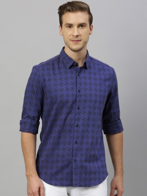 

RARE RABBIT Men Purple Tailored Fit Printed Casual Shirt