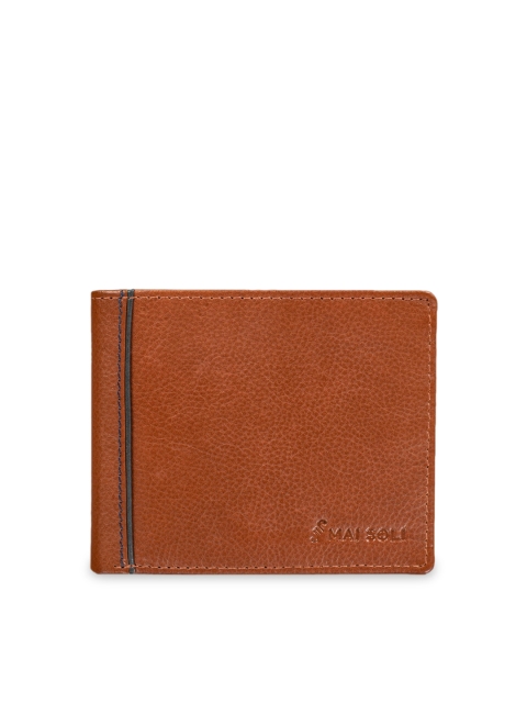 

MAI SOLI Men Brown Solid Genuine Leather Two Fold Wallet