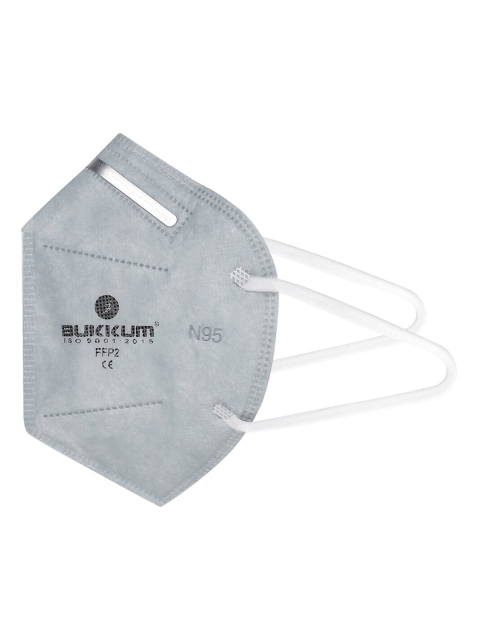 

BUKKUM Unisex 3Ply Protective Outdoor N95 Face Mask With Valve, Grey