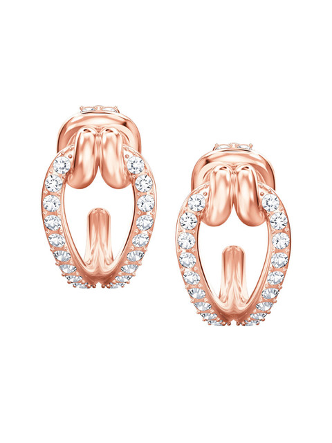 

SWAROVSKI White Rose Gold Plated Lifelong Hoop Pierced Earrings