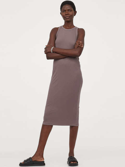

H&M Mauve Ribbed Dress