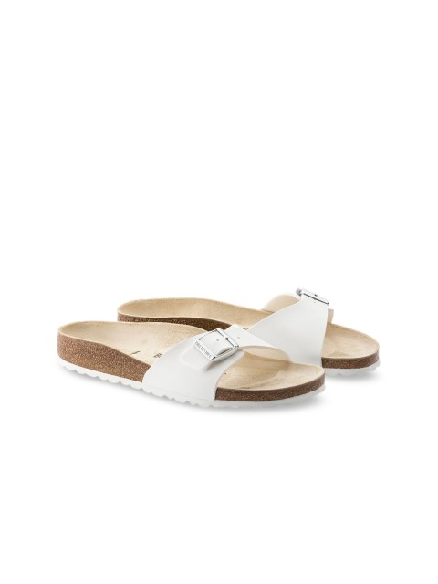 

Birkenstock Unisex White Solid Regular Width Madrid Sliders