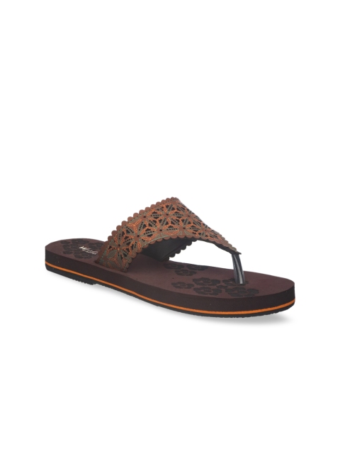 

Khadims Women Brown Printed Open Toe Flats