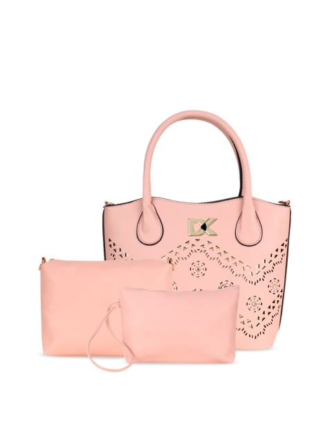 

Diana Korr Set Of 3 Pink Solid Bags