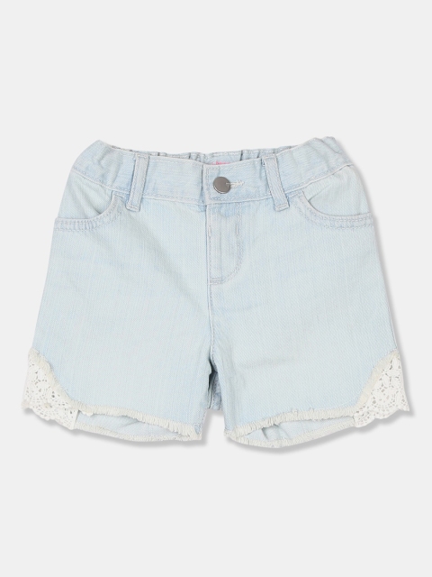 

The Childrens Place Girls Blue Solid Regular Fit Denim Shorts