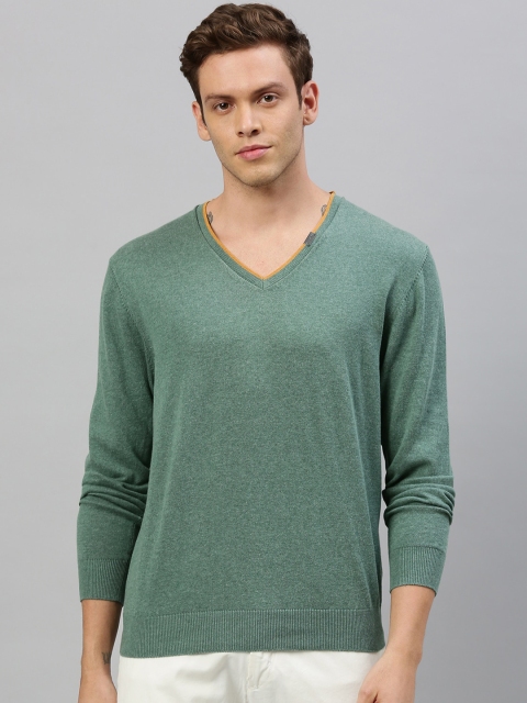

RARE RABBIT Men Green Solid Pullover Sweater