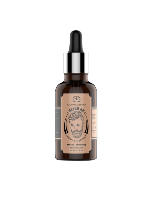 

THE MAN COMPANY Argan & Geranium Smoothening Beard Oil - 50ml, Black
