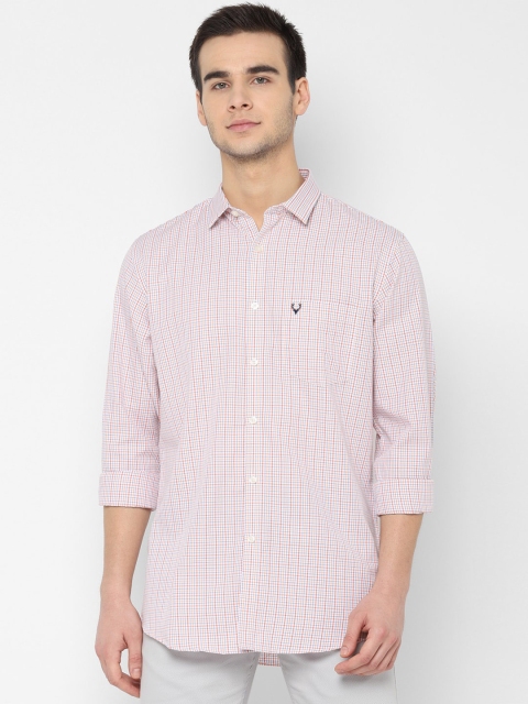 

Allen Solly Men White & Orange Slim Fit Checked Casual Shirt