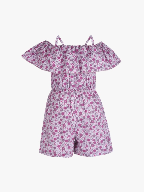 

Tiddlywings Girls Pink & White Printed Playsuit
