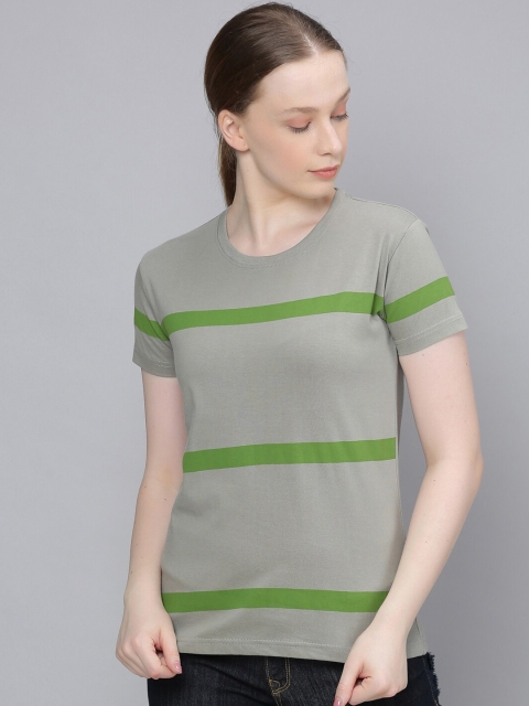 

DILLINGER Women Grey Printed Round Neck Pure Cotton T-shirt