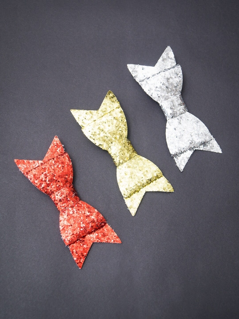 

Golden Peacock Girls Set of 3 Embellished Tic Tac Hair Clip, Orange